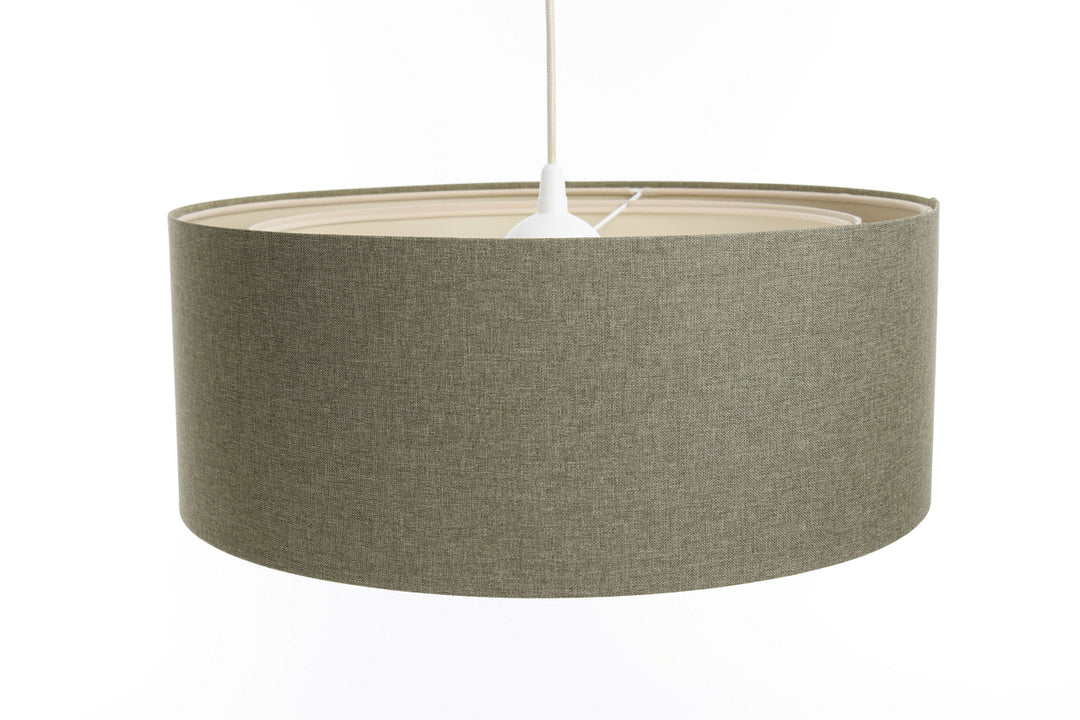 Suspensión luminaria | DUO BOHO ELEGANTE (Verde grisáceo/Écru)