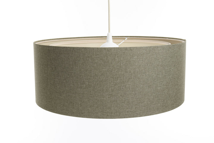 Suspensión luminaria | DUO BOHO ELEGANTE (Verde grisáceo/Écru)