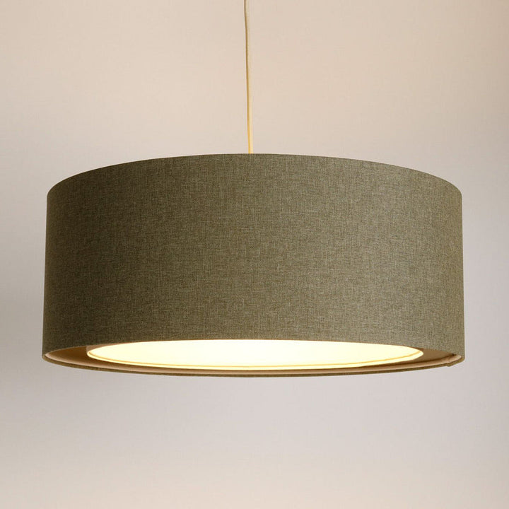 Suspensión luminaria | DUO BOHO ELEGANTE (Verde grisáceo/Écru)