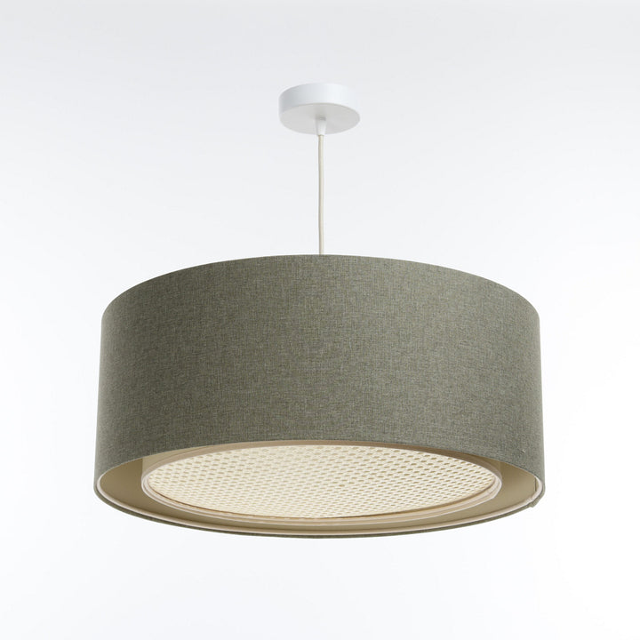 Suspensión Luminaria | DUO BOHO ELEGANTE (Gris Verde/Écru/Crema)