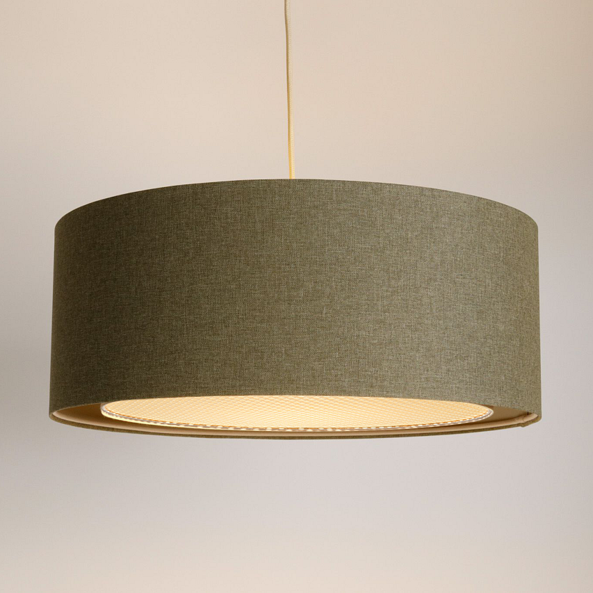 Suspensión Luminaria | DUO BOHO ELEGANTE (Gris Verde/Écru/Crema)
