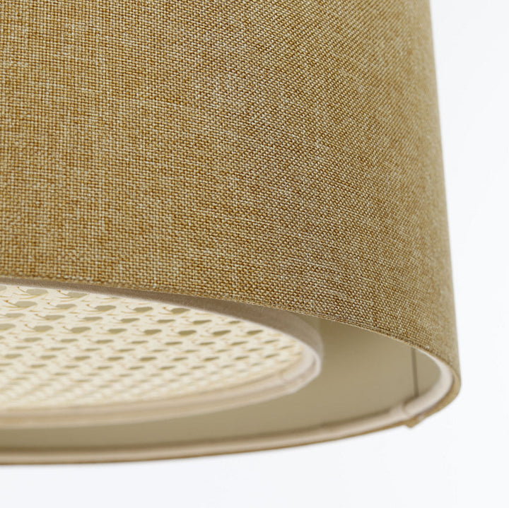 Suspensión luminaria | DUO BOHO ELEGANTE (amarillo mostaza/marfil/crema)