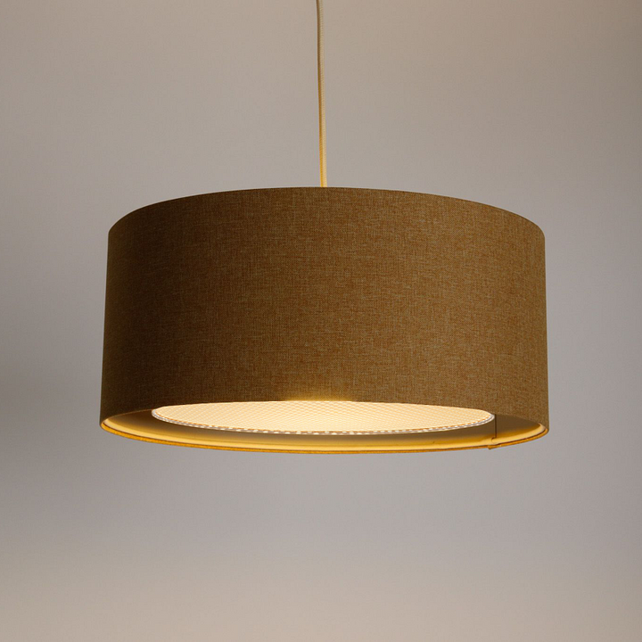 Suspensión luminaria | DUO BOHO ELEGANTE (amarillo mostaza/marfil/crema)