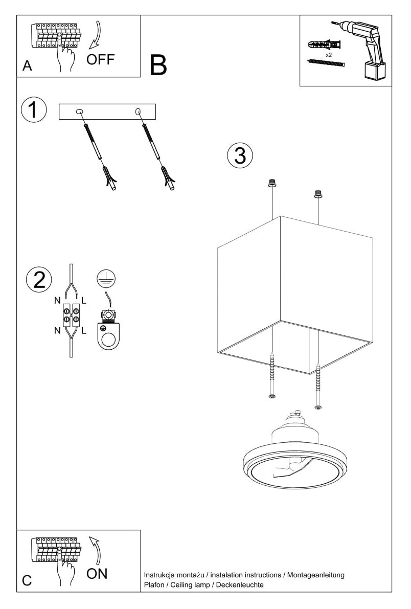 Schéma d'installation du luminaire