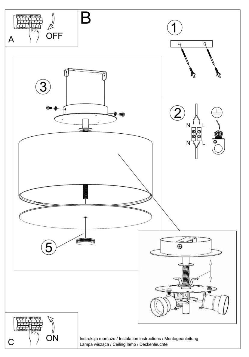 Schéma d'installation du luminaire