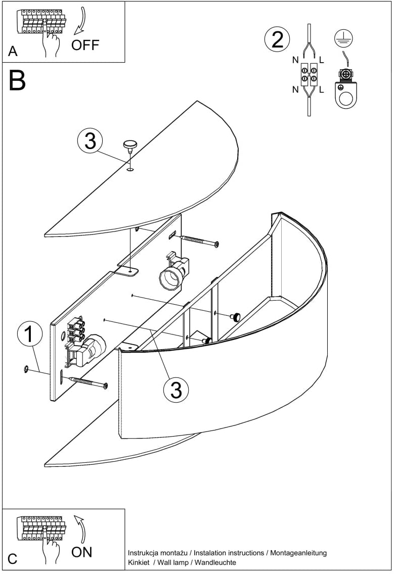 Lámpara de pared SKALA, blanca