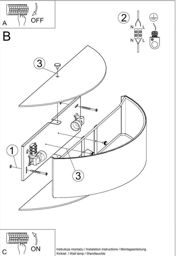 Aplique de pared SKALA BLACK