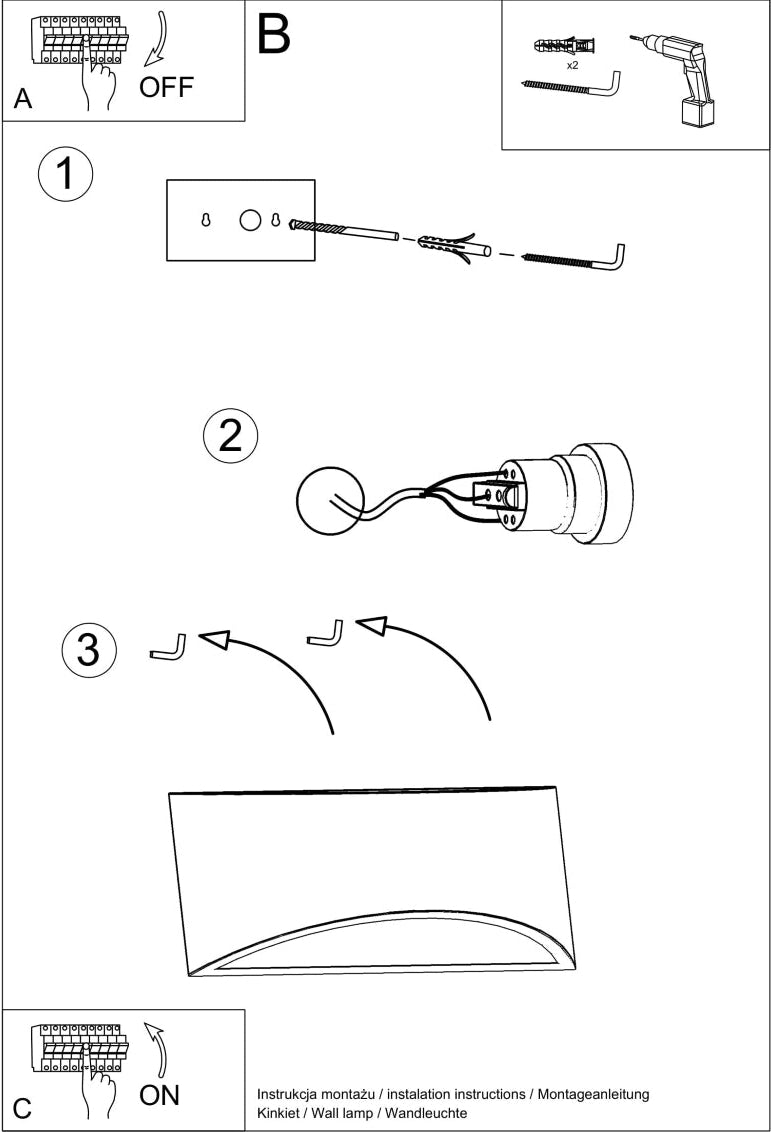 Schéma d'installation du luminaire