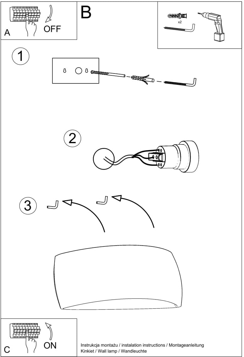 Schéma d'installation du luminaire