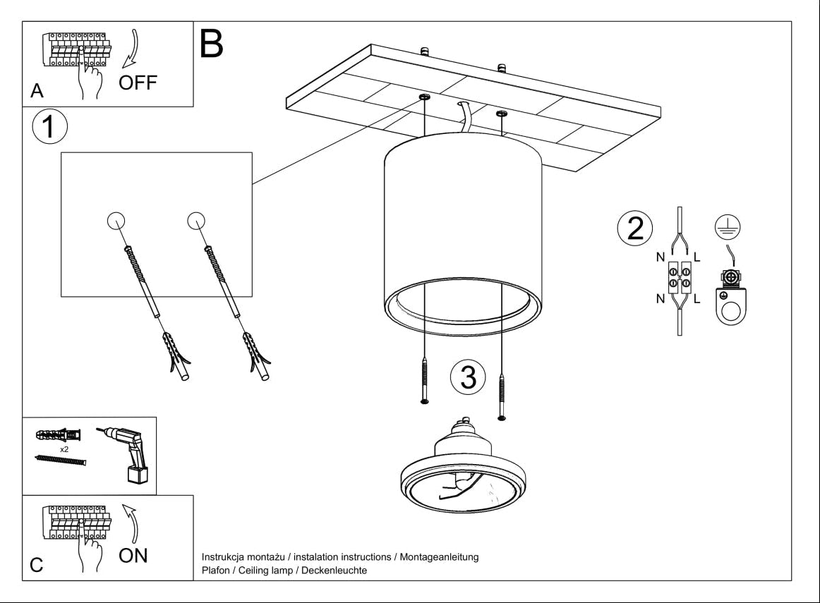 Schéma d'installation du luminaire