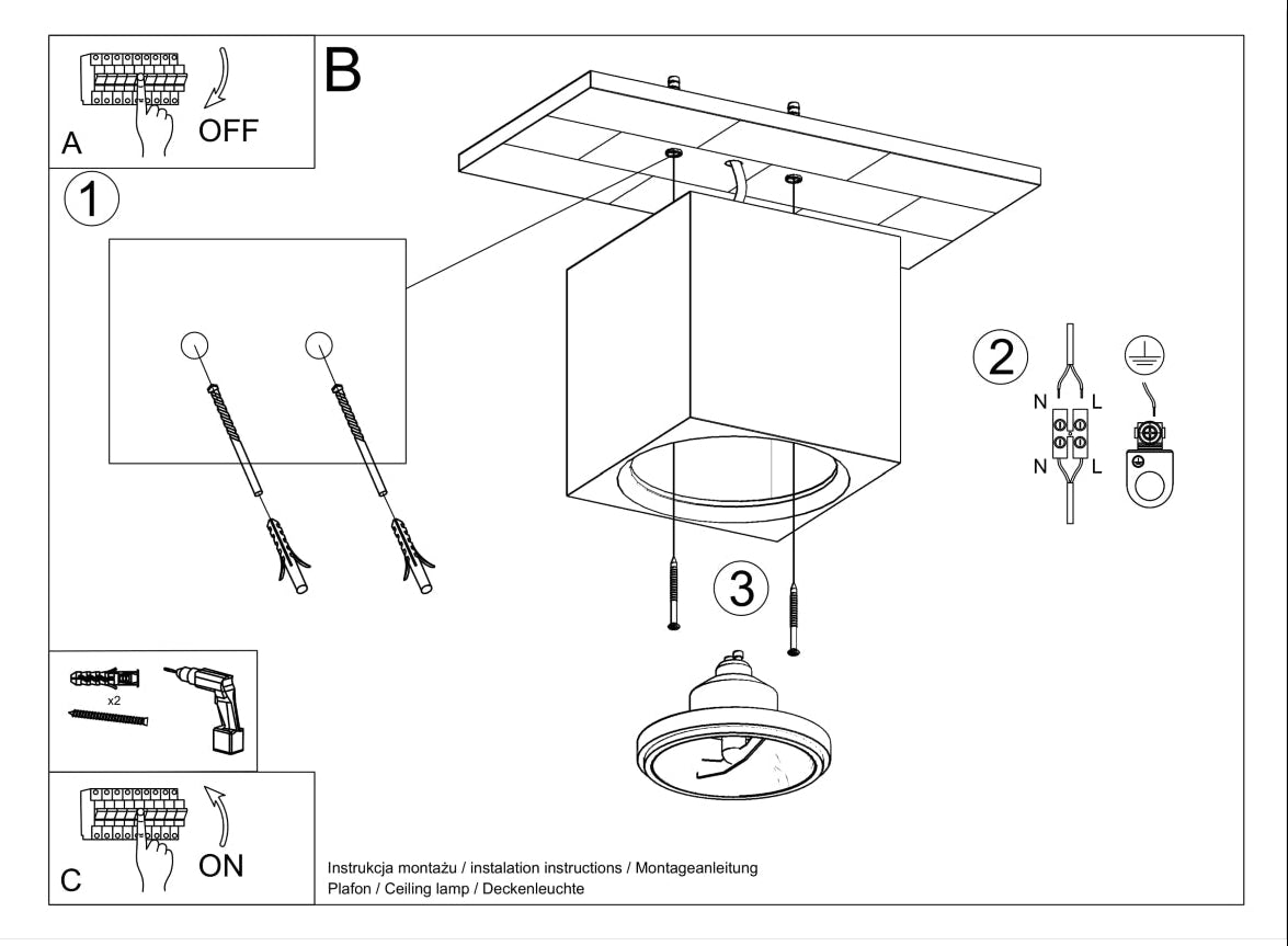 Schéma d'installation du luminaire