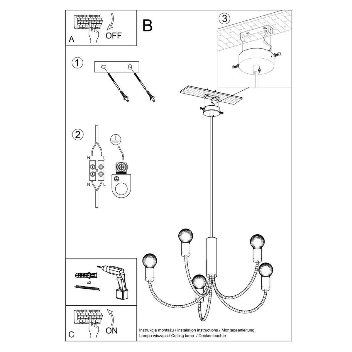 Schéma d'installation du luminaire
