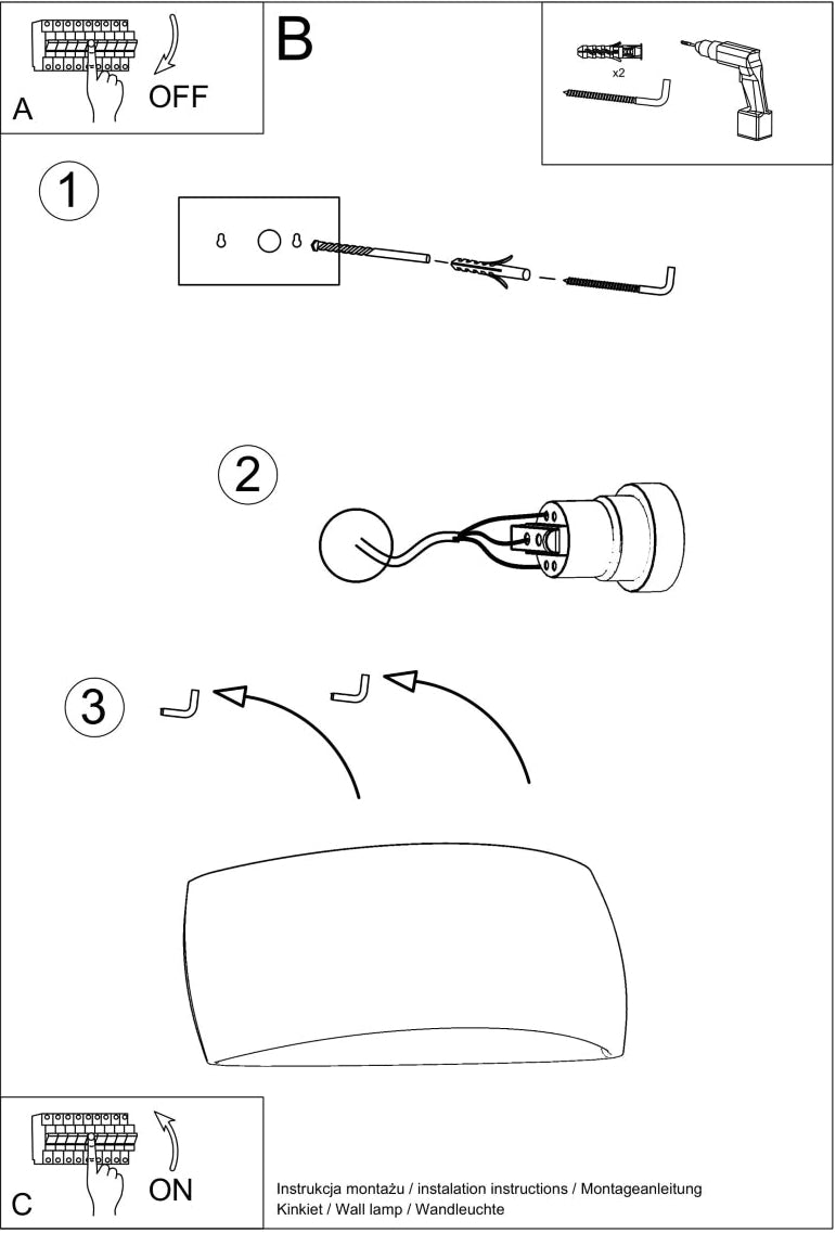 Schéma d'installation du luminaire