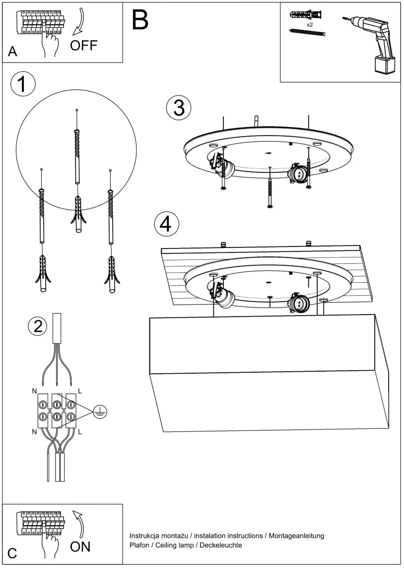 Schéma d'installation du luminaire