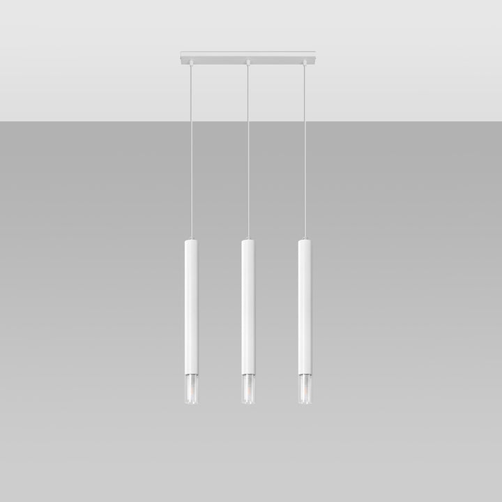 Suspension Luminaire blanc éteinte, vue rapprochée
