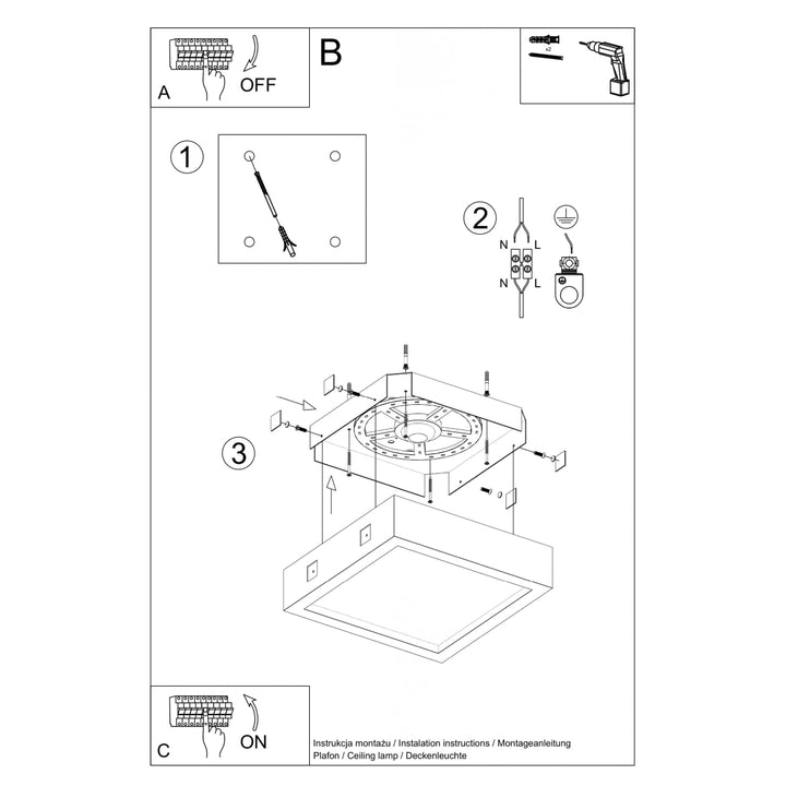 Lámpara de techo de hormigón RIZA