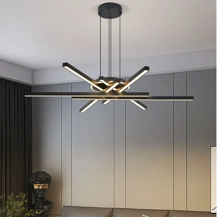Lámpara colgante nórdica LED dorada y negra para comedor, sala de estar, mesa, decoración del hogar, escritorio, bar, iluminación