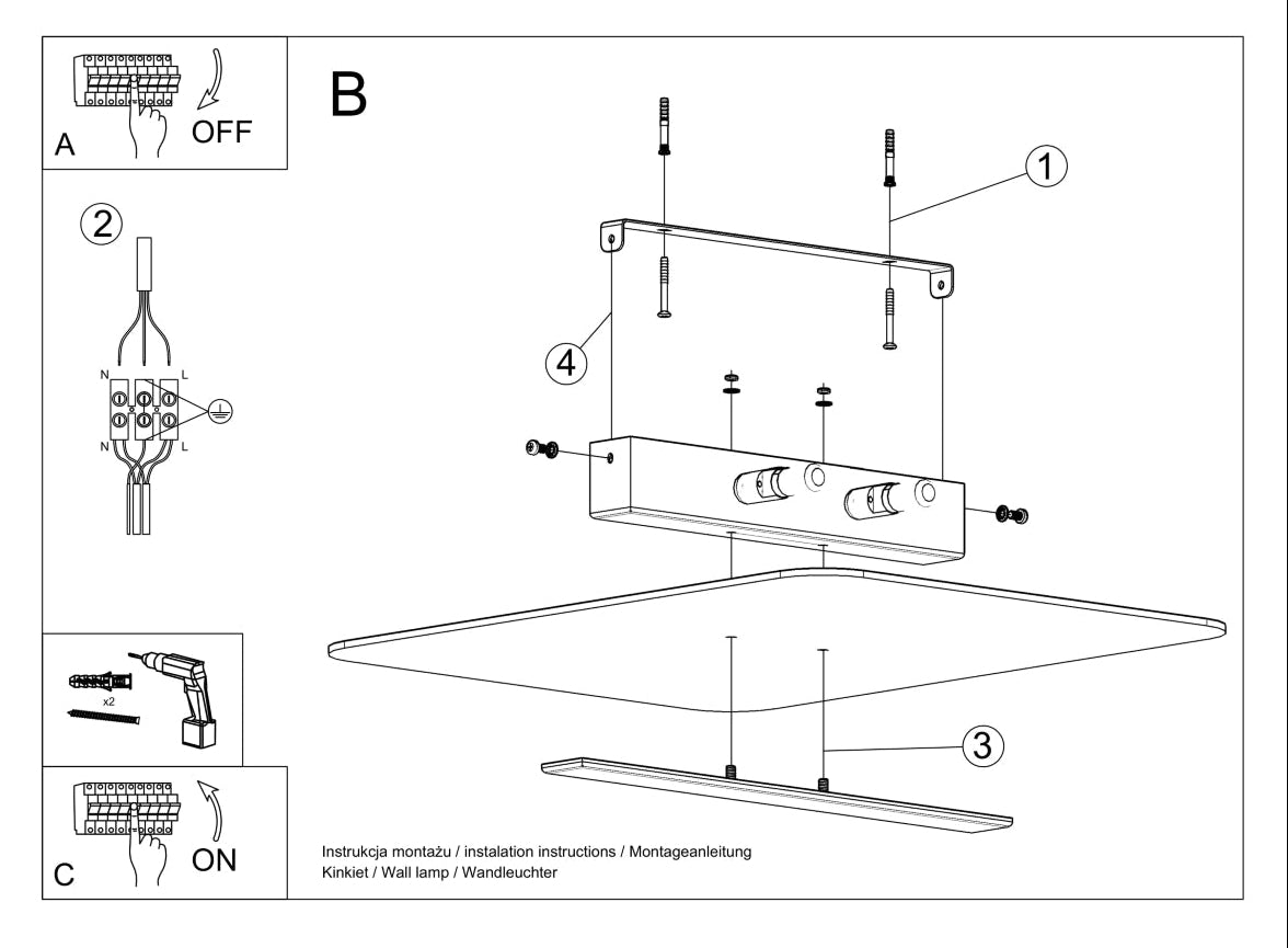 Schéma d'installation du luminaire