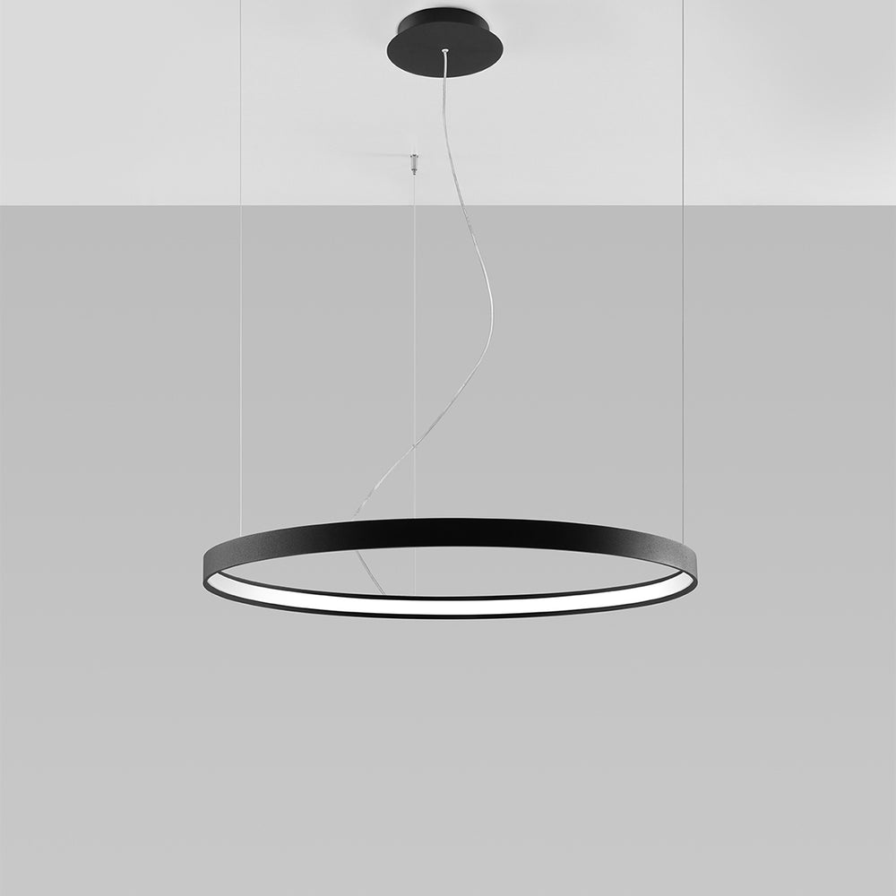 Lustre anneau RIO noir éteinte, suspendu