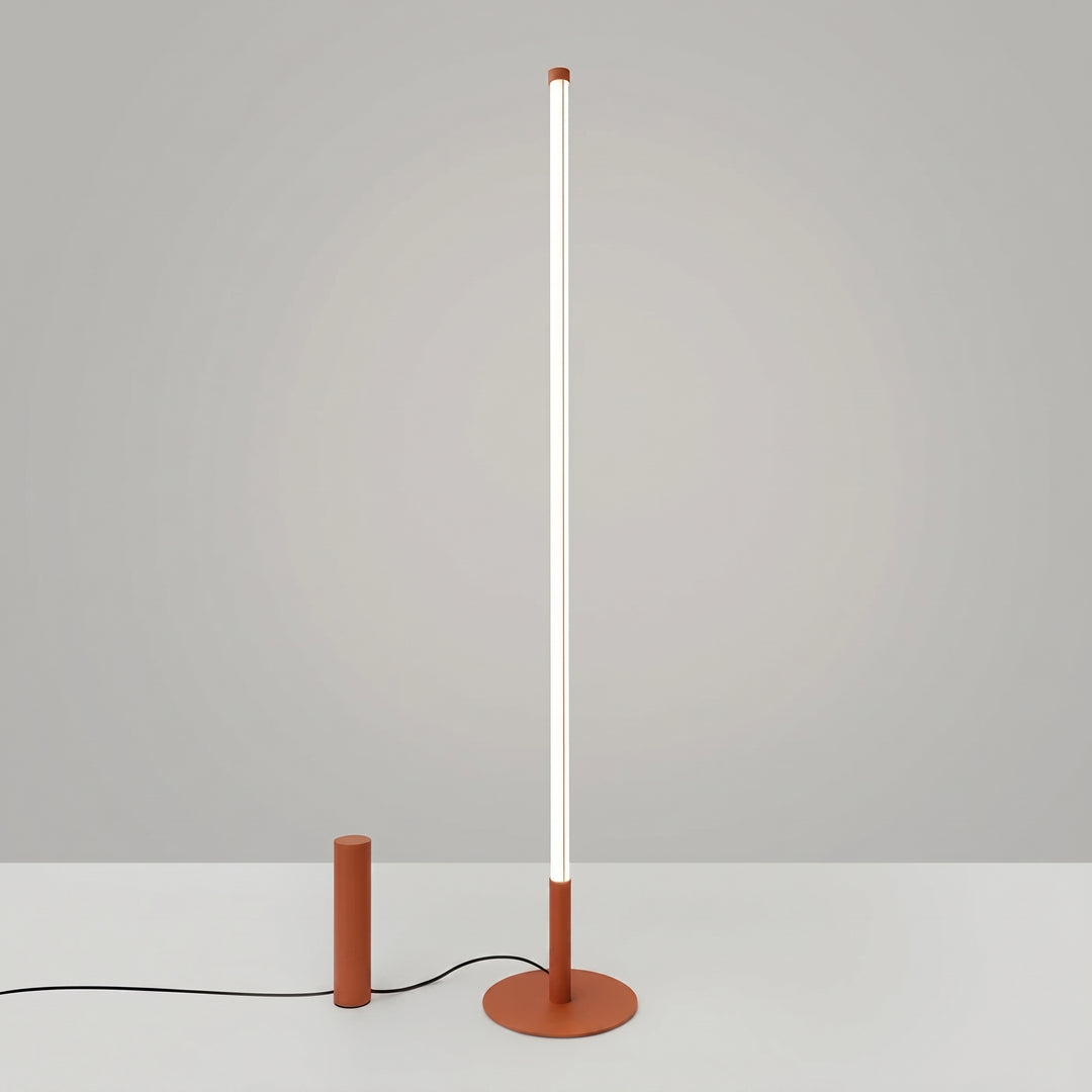 Suspension tube bois et acier blanc/bois naturel allumée