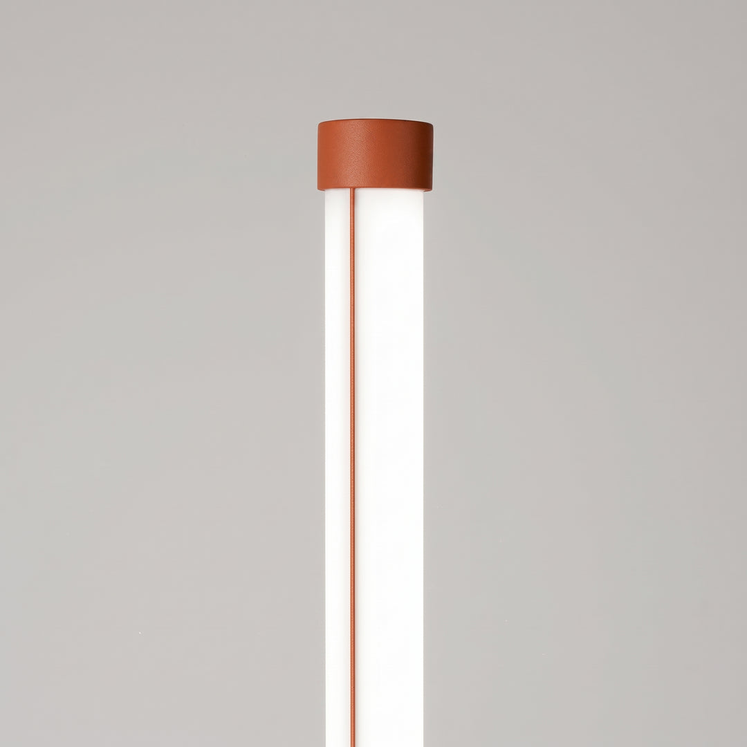 Lampadaire TRANG ocre rouge détail du sommet du tube