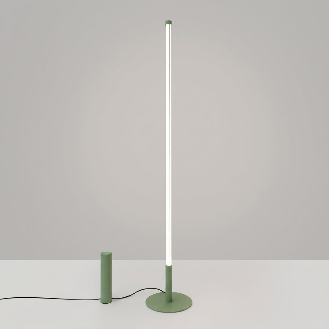 Lampadaire TRANG sauge allumée, tube lumineux