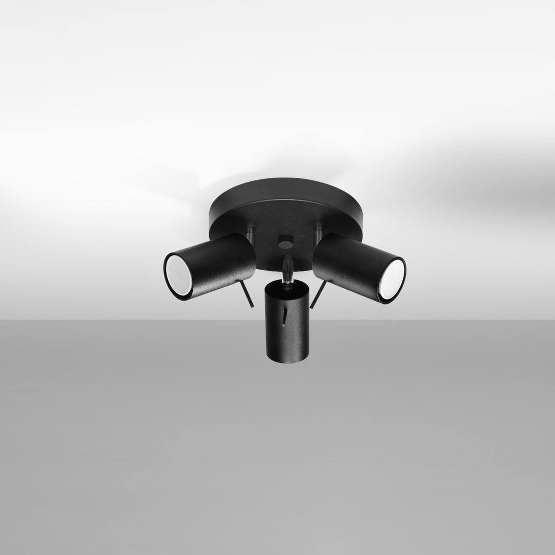 Luminaire Plafonnier noir éteinte, vue rapprochée