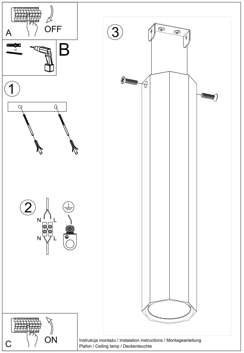 Schéma d'installation du luminaire
