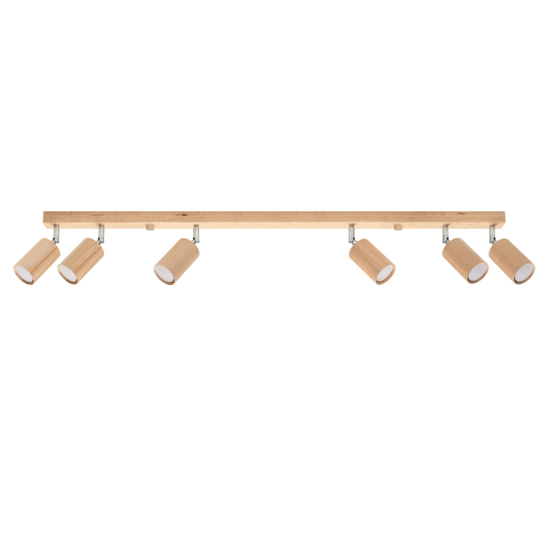 Lámpara de techo BERG 6 en madera natural