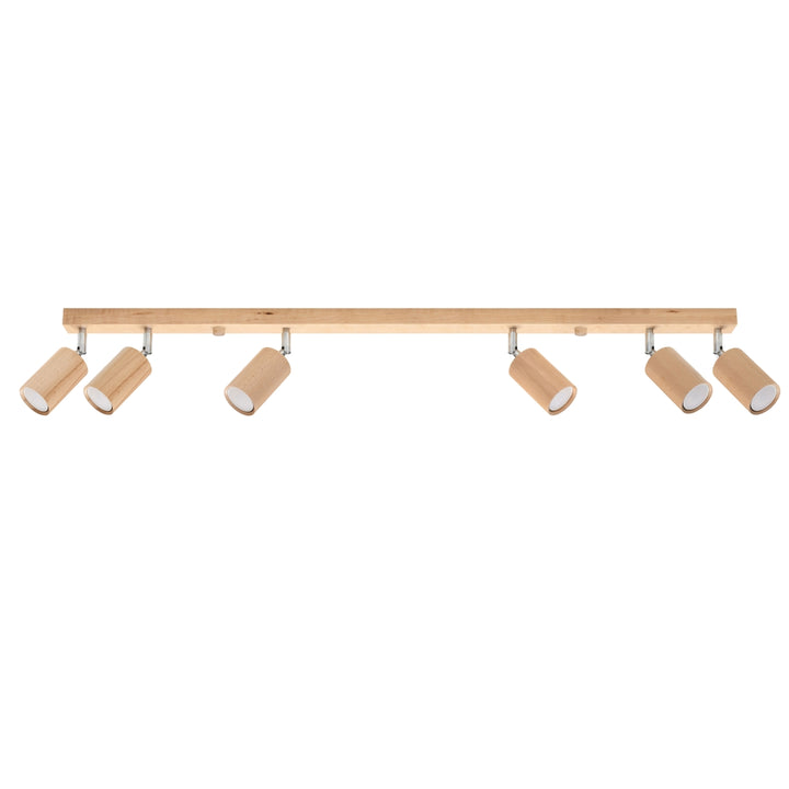 Lámpara de techo BERG 6 en madera natural