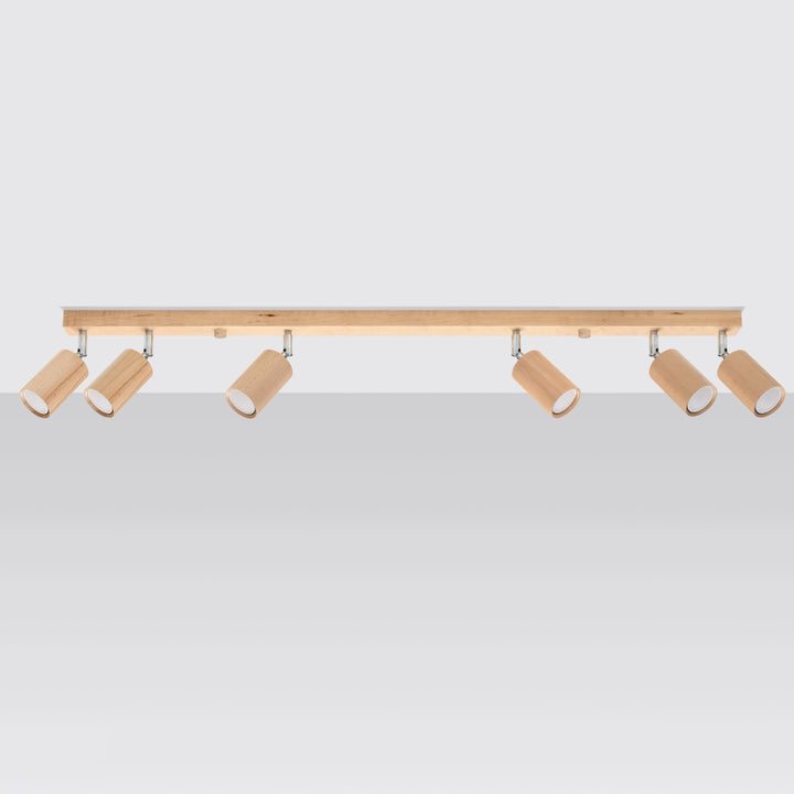 Lámpara de techo BERG 6 en madera natural