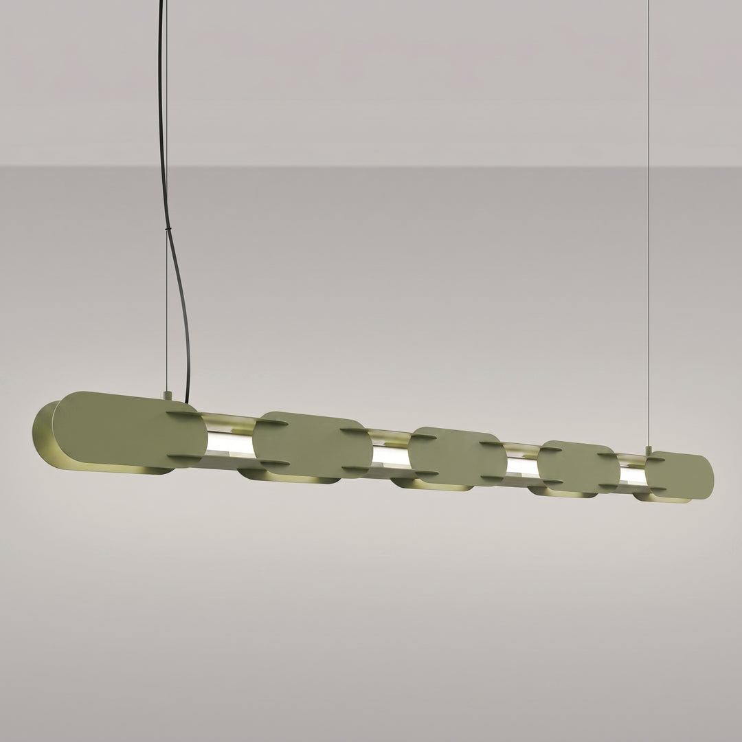 Suspension CHAIN vert olive allumée, suspendue