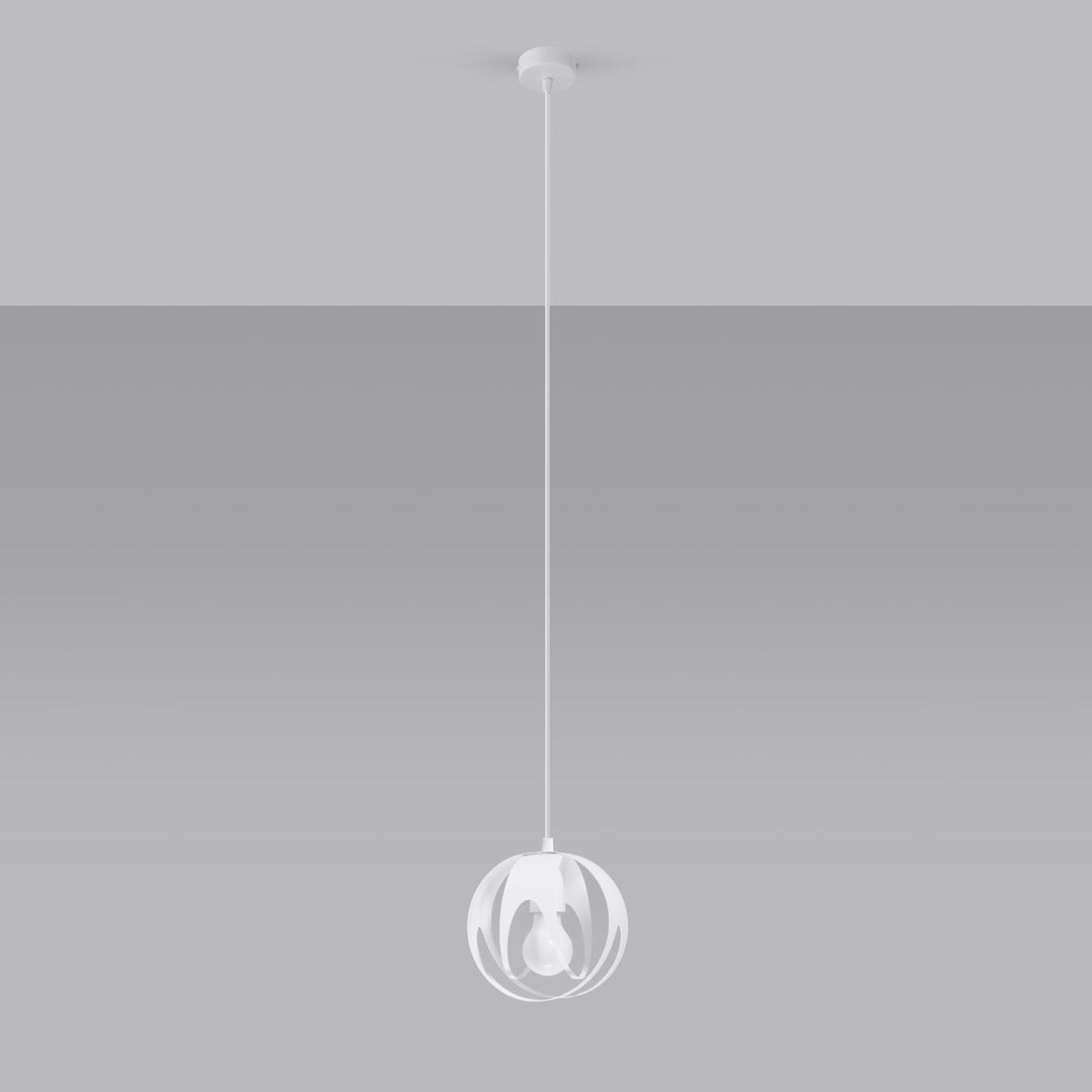Suspension Luminaire blanc éteinte, vue rapprochée