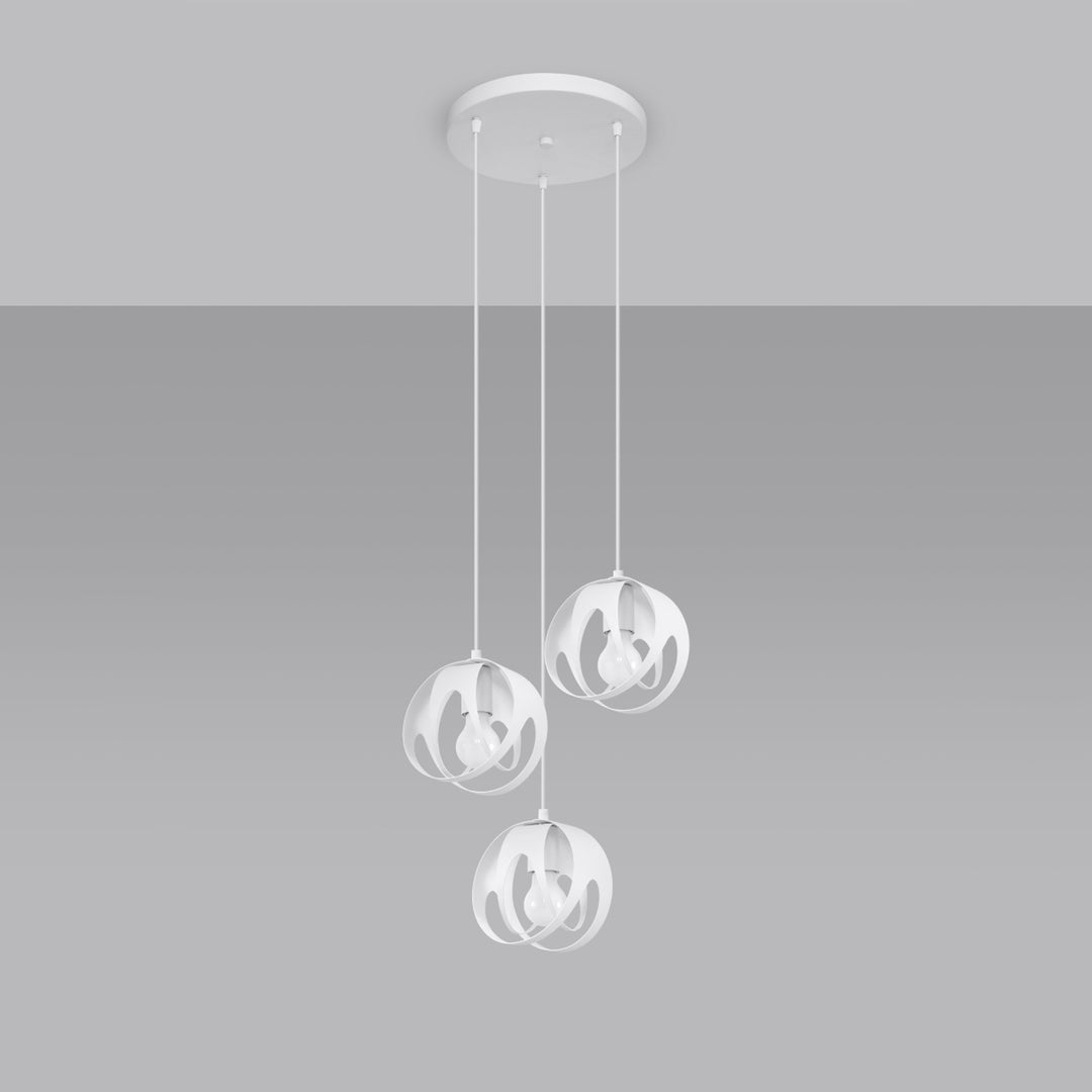 Suspension Luminaire blanc éteinte, vue rapprochée