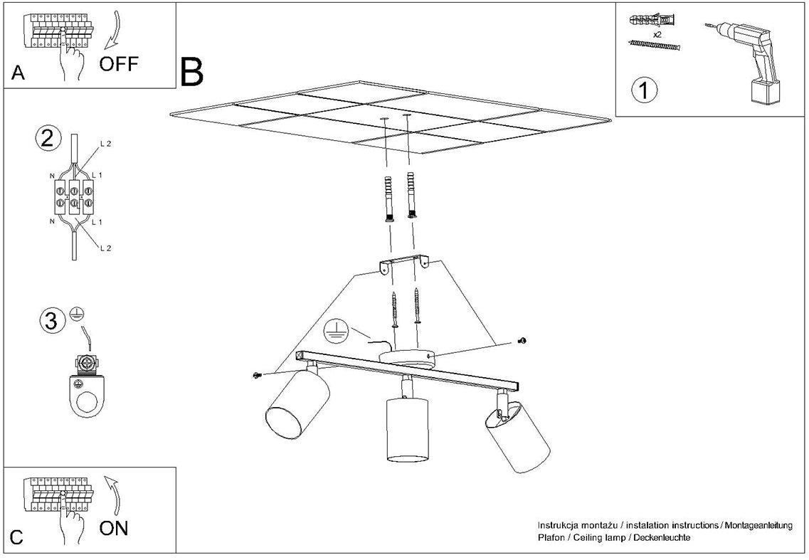Schéma d'installation du luminaire