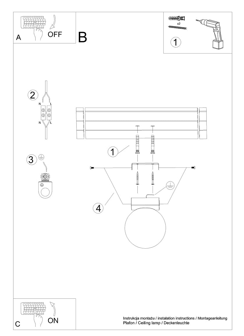 Schéma d'installation du luminaire