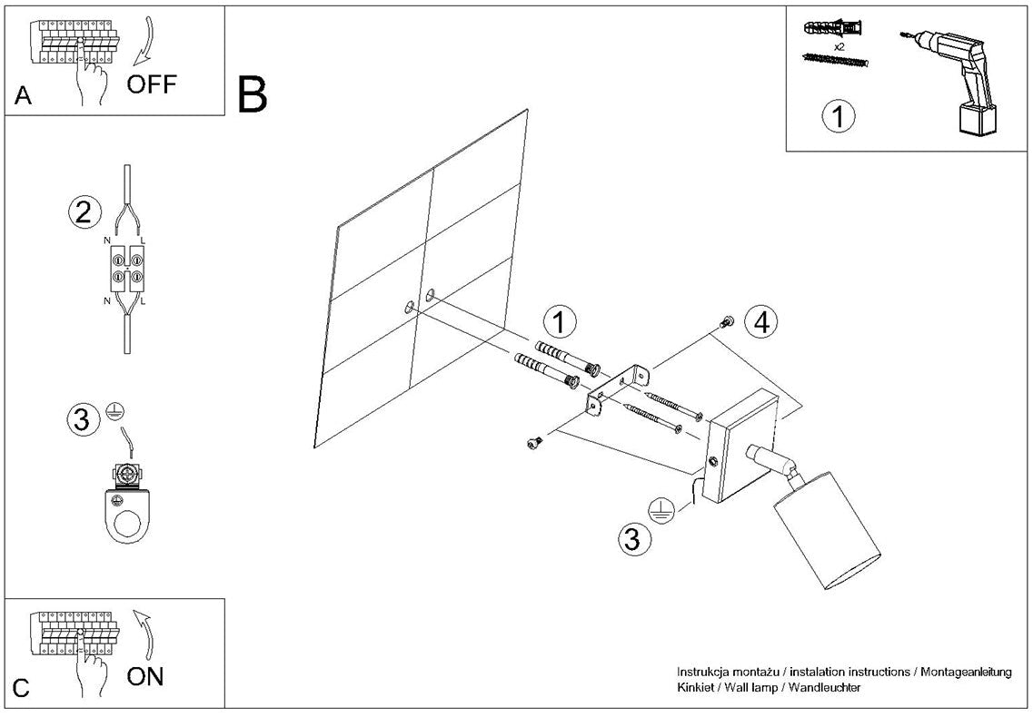 Schéma d'installation du luminaire