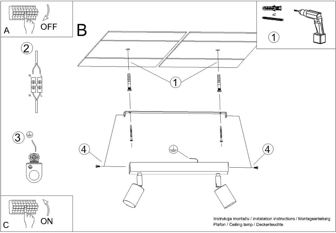 Schéma d'installation du luminaire