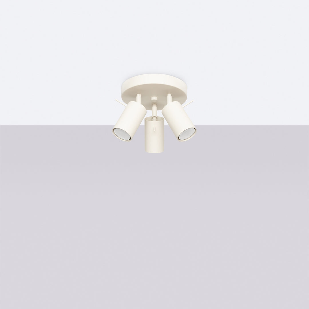 Luminaire Plafonnier beige éteinte, vue rapprochée