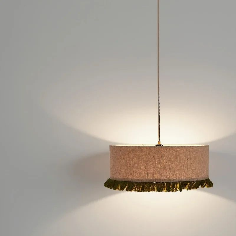 Lámpara colgante con borlas para sala de estar, dormitorio, tela japonesa, estilo vintage, para restaurante, tienda, luz de ambiente, lustre