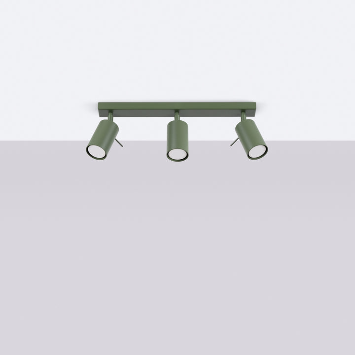Luminaire Plafonnier vert olive éteinte, vue rapprochée