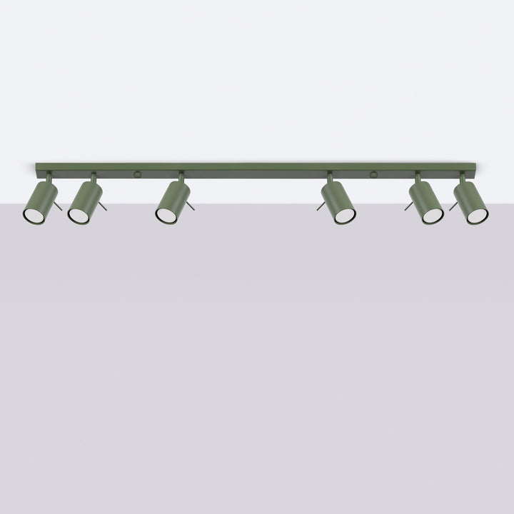 Luminaire Plafonnier vert olive éteinte, vue rapprochée