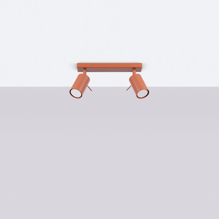 Luminaire Plafonnier ocre rouge éteinte, vue rapprochée