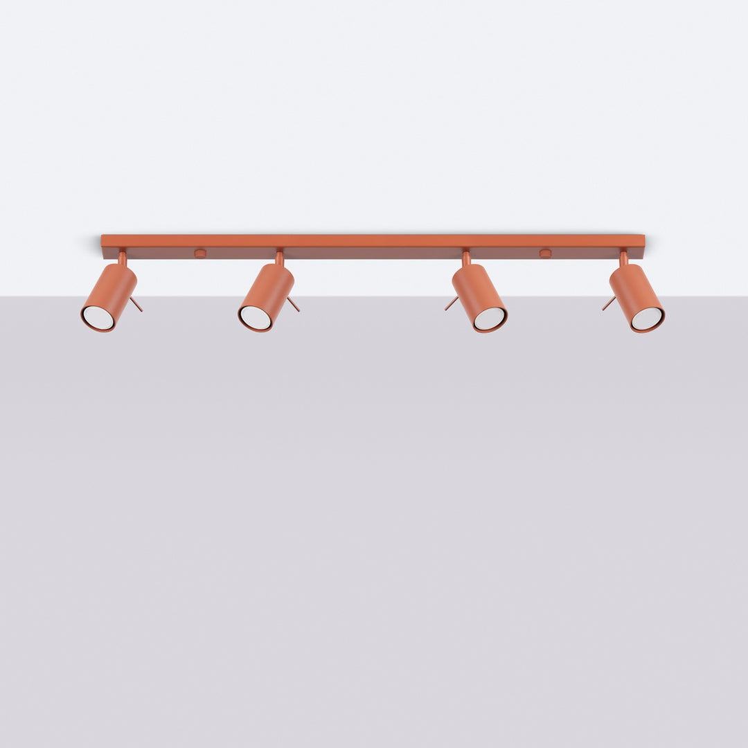 Luminaire Plafonnier ocre rouge éteinte, vue rapprochée