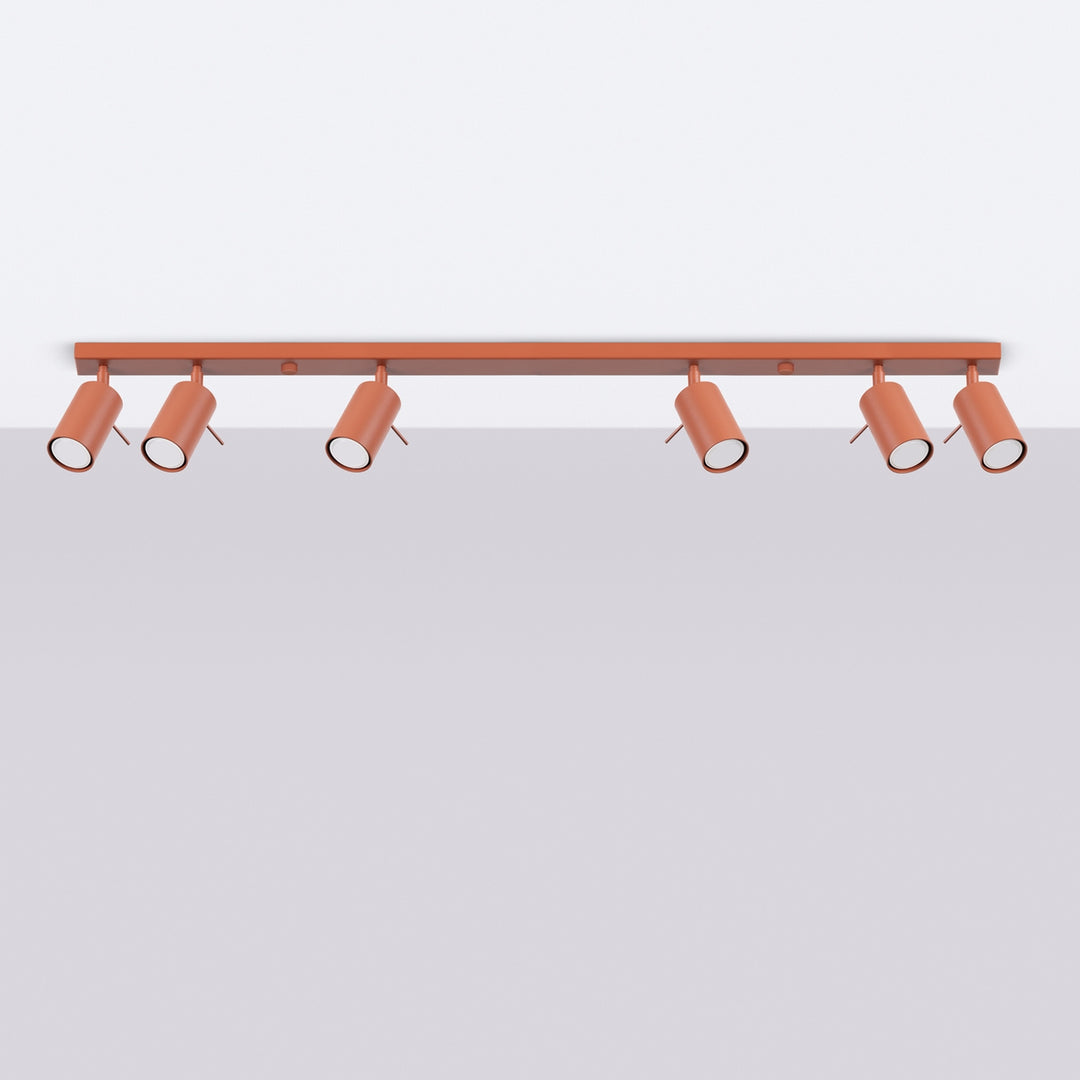Luminaire Plafonnier ocre rouge éteinte, vue rapprochée
