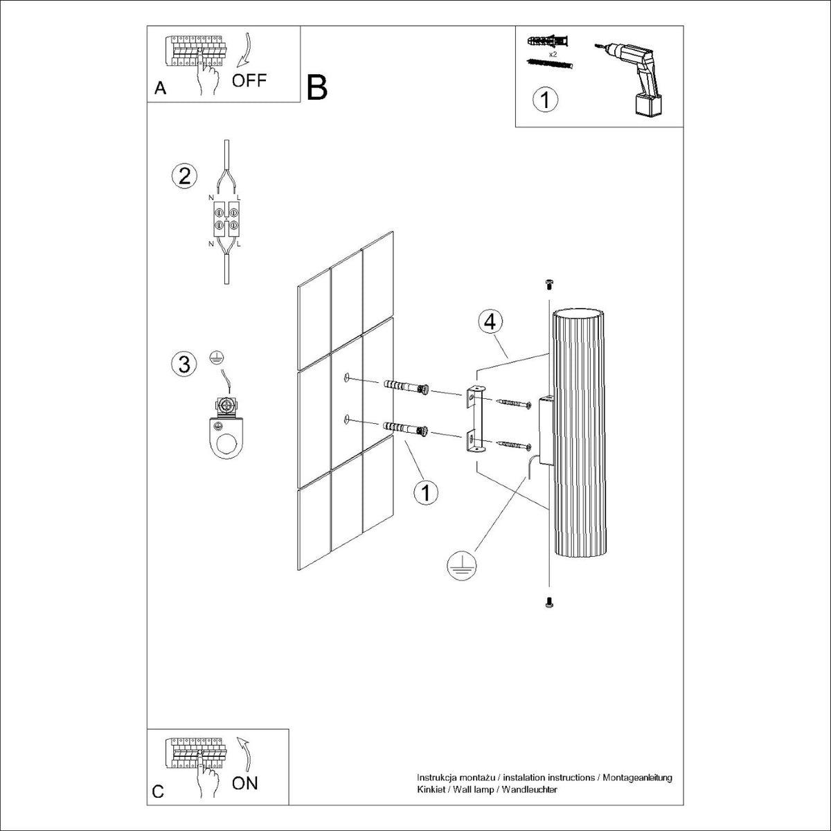 Schéma d'installation du luminaire