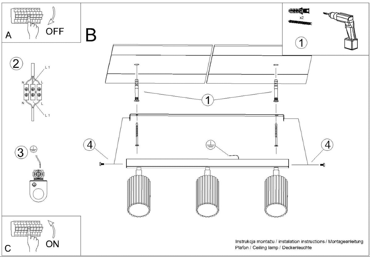 Schéma d'installation du luminaire