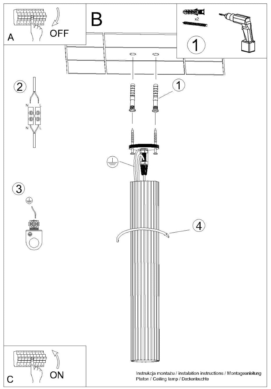 Schéma d'installation du luminaire