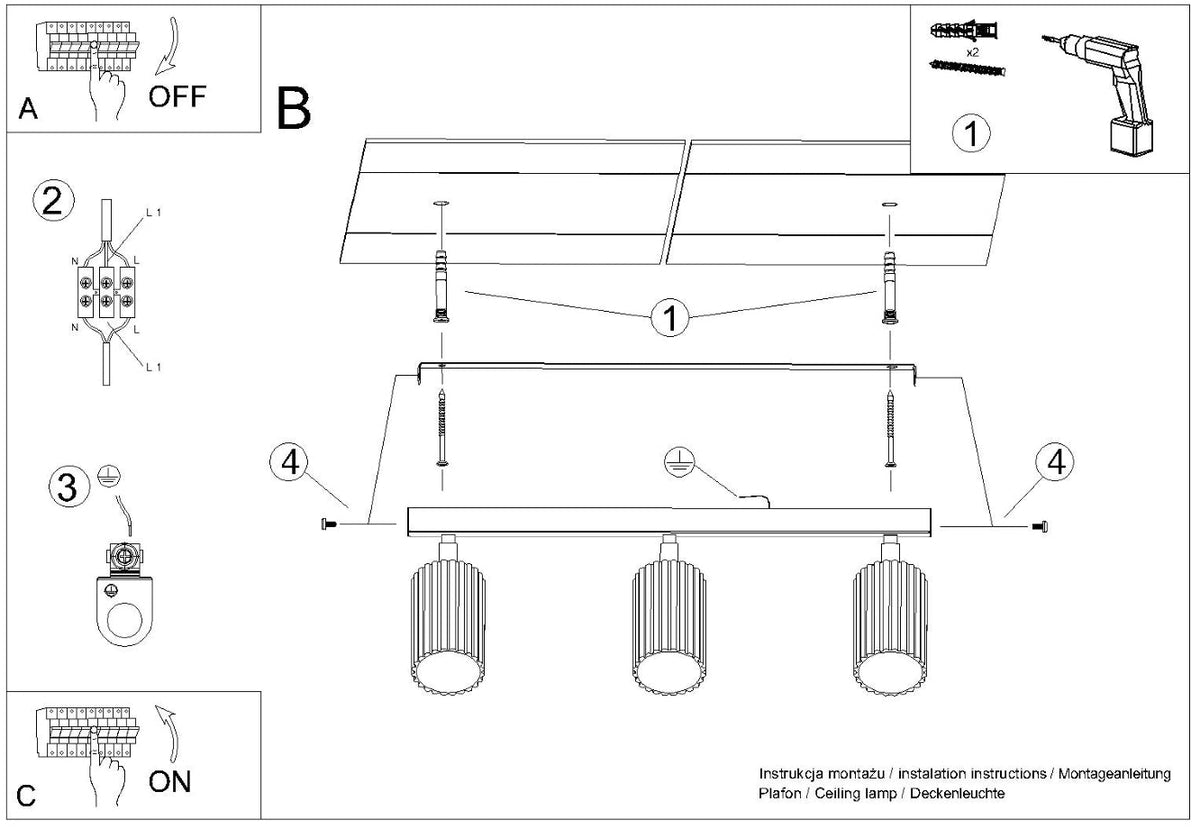 Schéma d'installation du luminaire