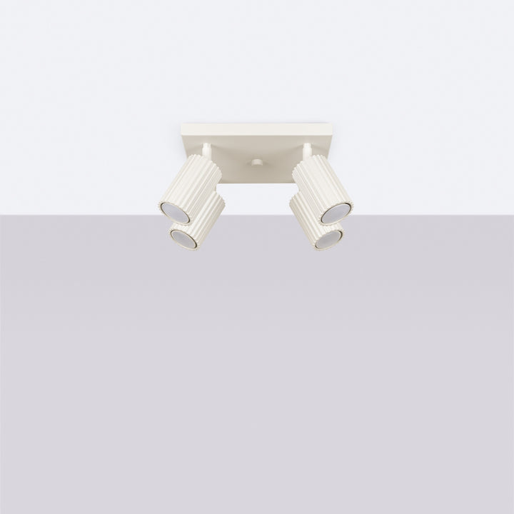 Luminaire Plafonnier beige éteinte, vue rapprochée